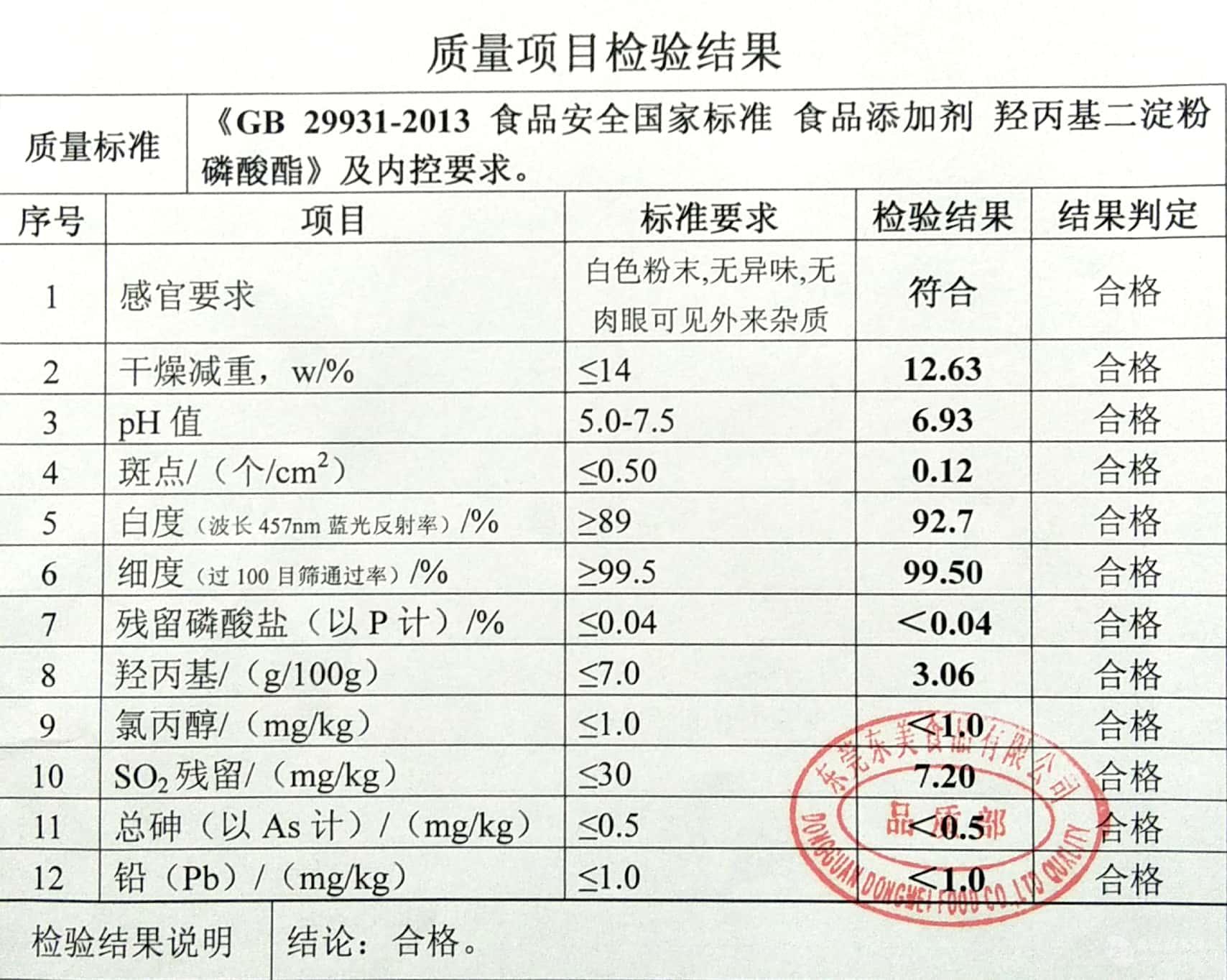 红薯粉营养成分表100克图片